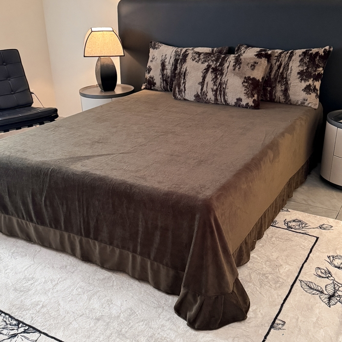 91家纺网 家纺一手货源 找家纺 赛丽雅 2025新款高克重兔毛绒兔兔绒牛奶绒四件套 法式