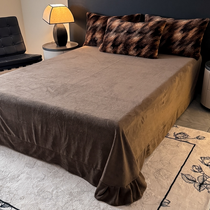 91家纺网 家纺一手货源 找家纺 赛丽雅 2025新款高克重兔毛绒兔兔绒牛奶绒四件套 格调