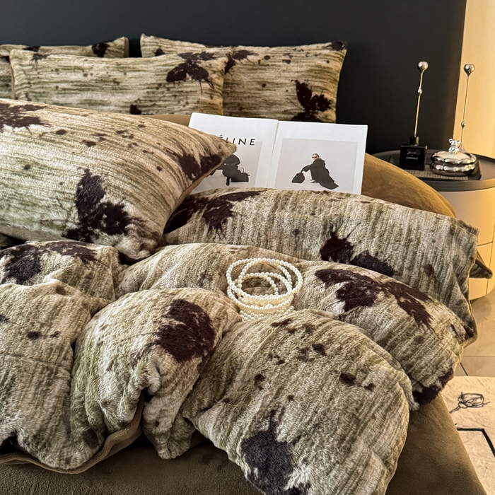 91家纺网 家纺一手货源 找家纺 赛丽雅 2025新款高克重兔毛绒兔兔绒牛奶绒四件套 蝴蝶