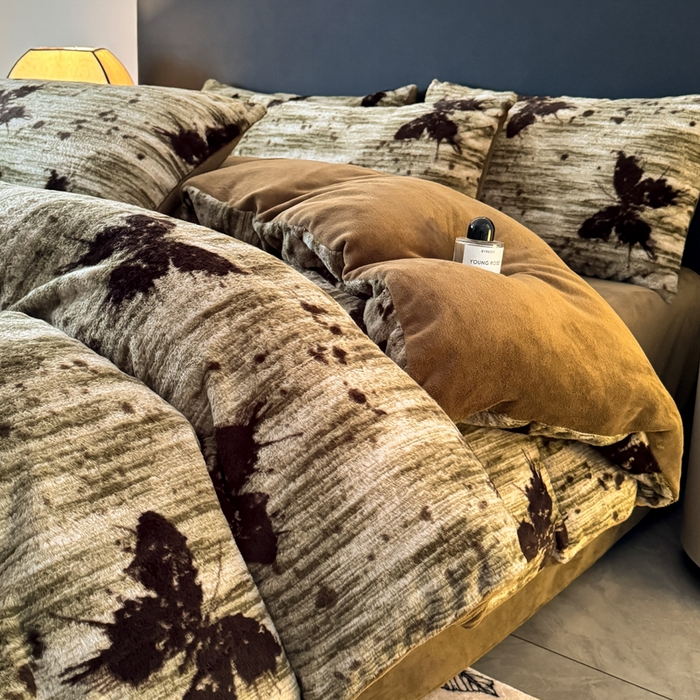 赛丽雅 2025新款高克重兔毛绒兔兔绒牛奶绒四件套 蝴蝶