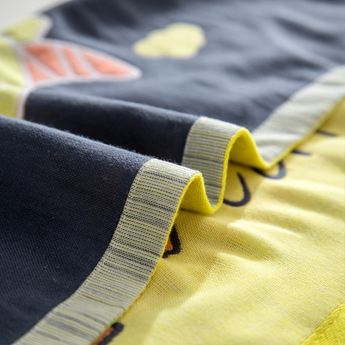 91家纺网 家纺一手货源 找家纺 朴尔家纺-毛巾被 2025新款儿童定位卡通大版花全棉纯棉四层纱布枕巾 牛小兽 40x60cm儿童枕巾/对