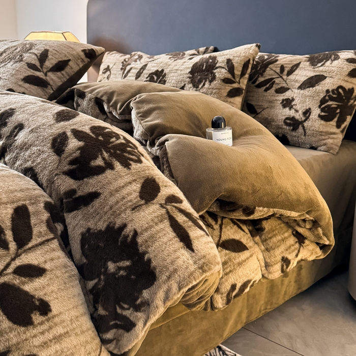 赛丽雅 2025新款高克重兔毛绒兔兔绒牛奶绒四件套 花海