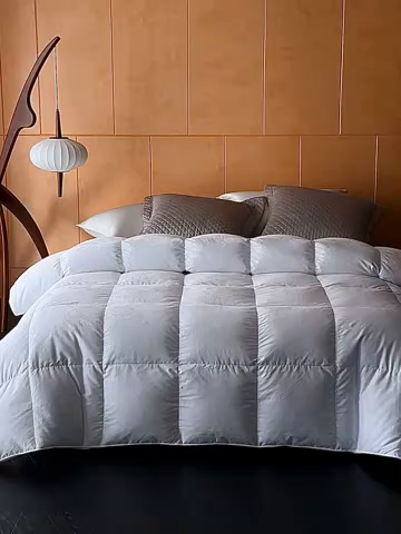 91家纺网 家纺一手货源 找家纺 （总）暖羽屋羽绒馆 2025新款带质检报告 95白鹅绒60s提花纯棉羽绒被子 双层加厚冬被