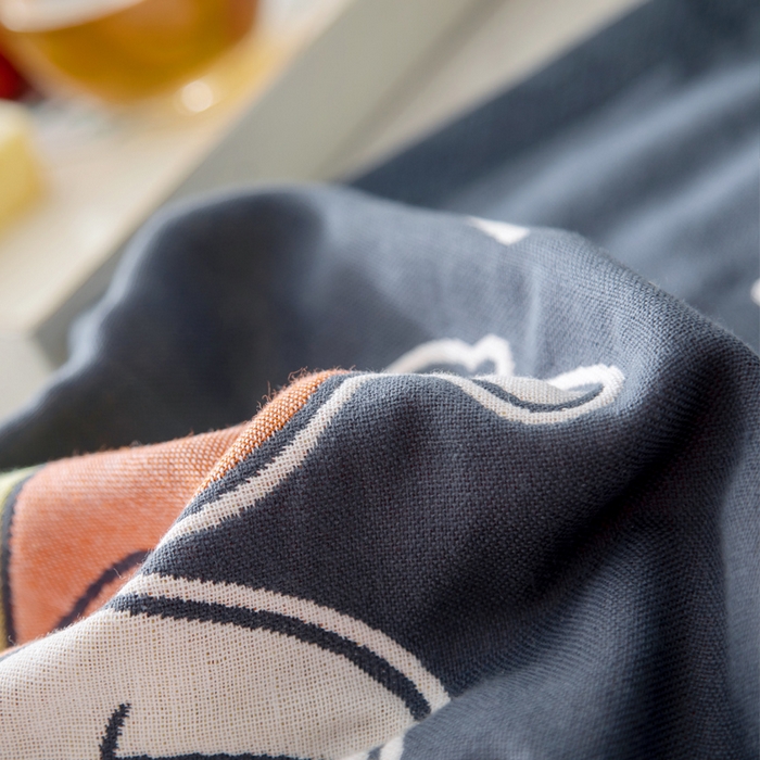 91家纺网 家纺一手货源 找家纺 朴尔家纺-毛巾被 2025新款儿童定位卡通大版花全棉纯棉四层纱布枕巾 香蕉猴 53x78cm成人枕巾/对