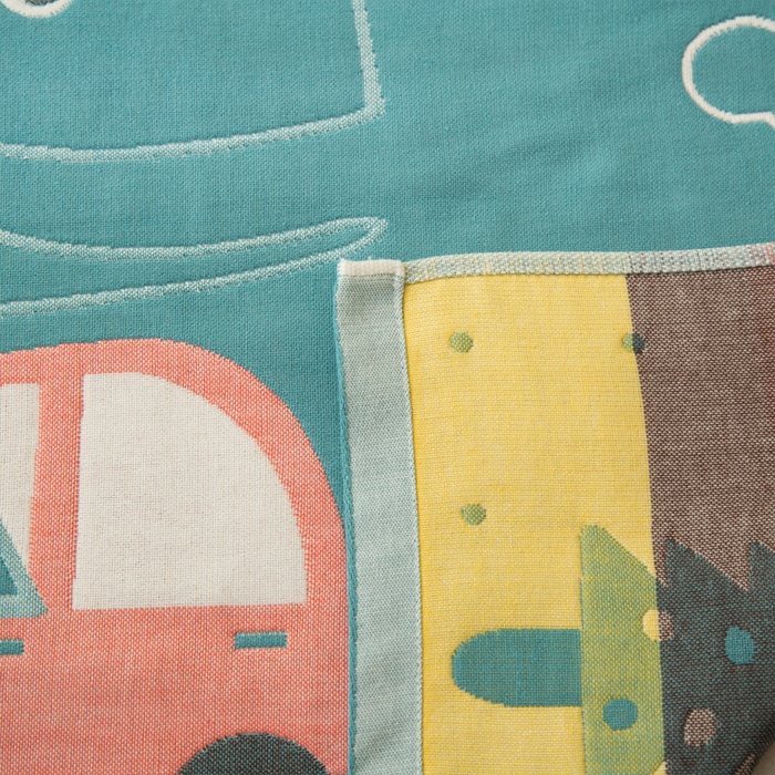 91家纺网 家纺一手货源 找家纺 朴尔家纺-毛巾被 2025新款卡通AB组合全棉纯棉层纱布枕巾 彩虹恐龙-绿 52x78cm/对