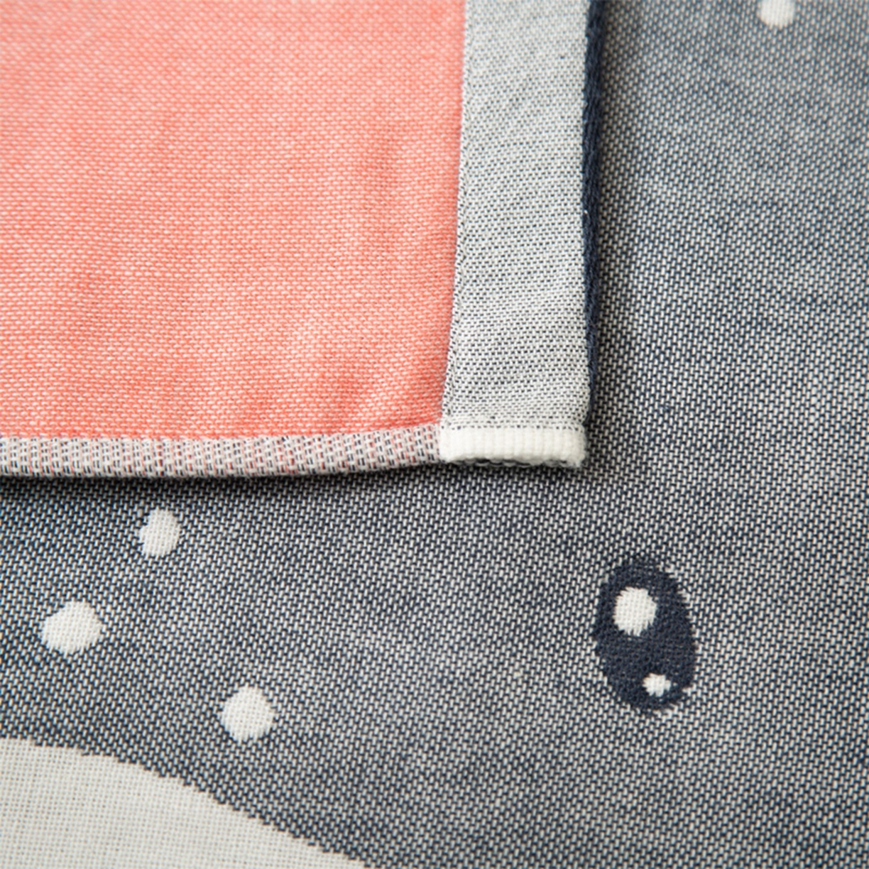 91家纺网 家纺一手货源 找家纺 朴尔家纺-毛巾被 2025新款卡通AB组合全棉纯棉层纱布枕巾 气球鲸鱼-藏青 52x78cm/对