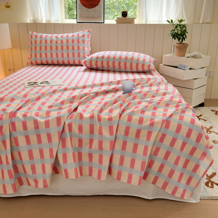 91家纺网 家纺一手货源 找家纺 （总）如意朵 2025新款时尚印花全棉加厚磨毛床单