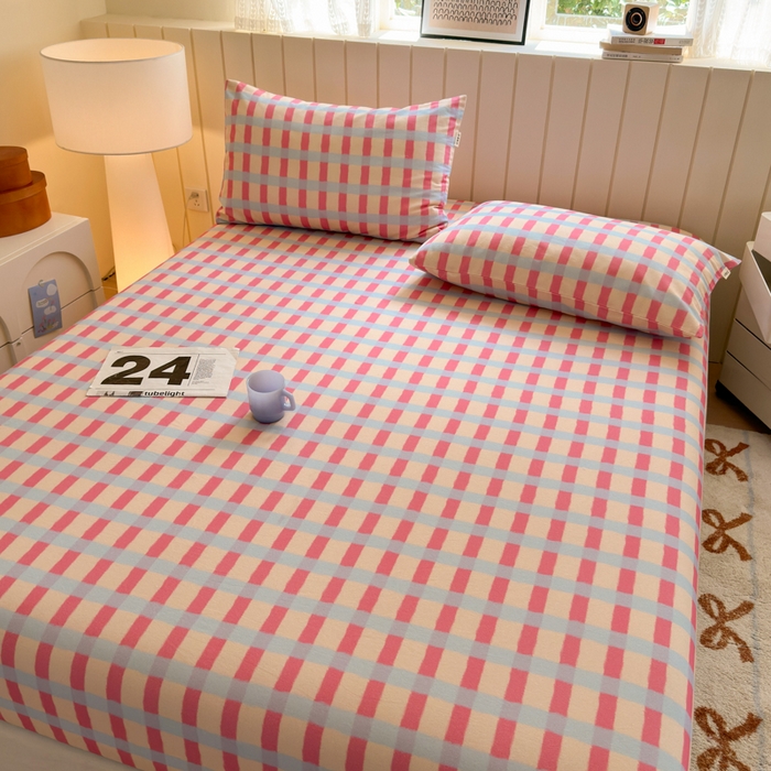 91家纺网 家纺一手货源 找家纺 （总）如意朵 2025新款时尚印花全棉加厚磨毛床笠