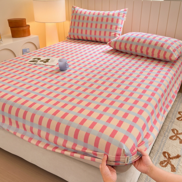 91家纺网 家纺一手货源 找家纺 （总）如意朵 2025新款时尚印花全棉加厚磨毛床笠