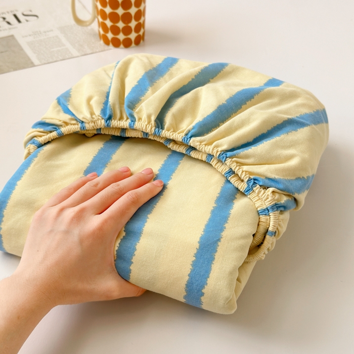 91家纺网 家纺一手货源 找家纺 （总）如意朵 2025新款时尚印花全棉加厚磨毛床笠