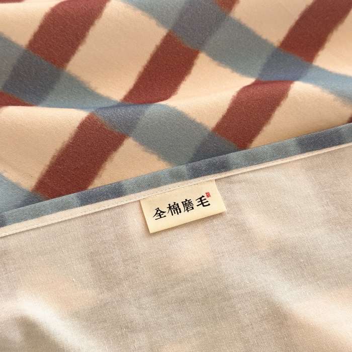 91家纺网 家纺一手货源 找家纺 如意朵 2025新款时尚印花全棉加厚磨毛床单 艾格-蓝咖