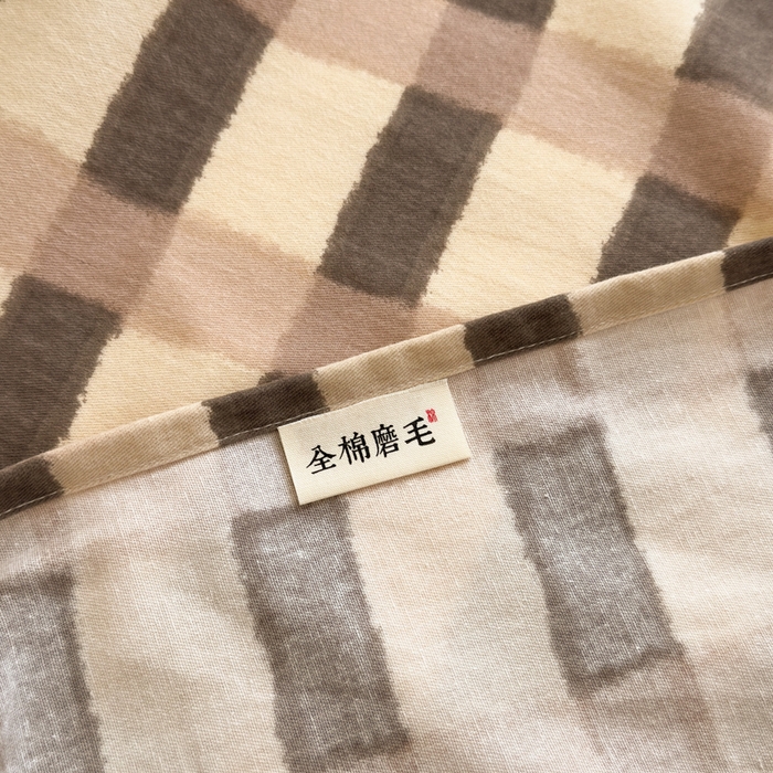 91家纺网 家纺一手货源 找家纺 如意朵 2025新款时尚印花全棉加厚磨毛床单 艾格-浅咖