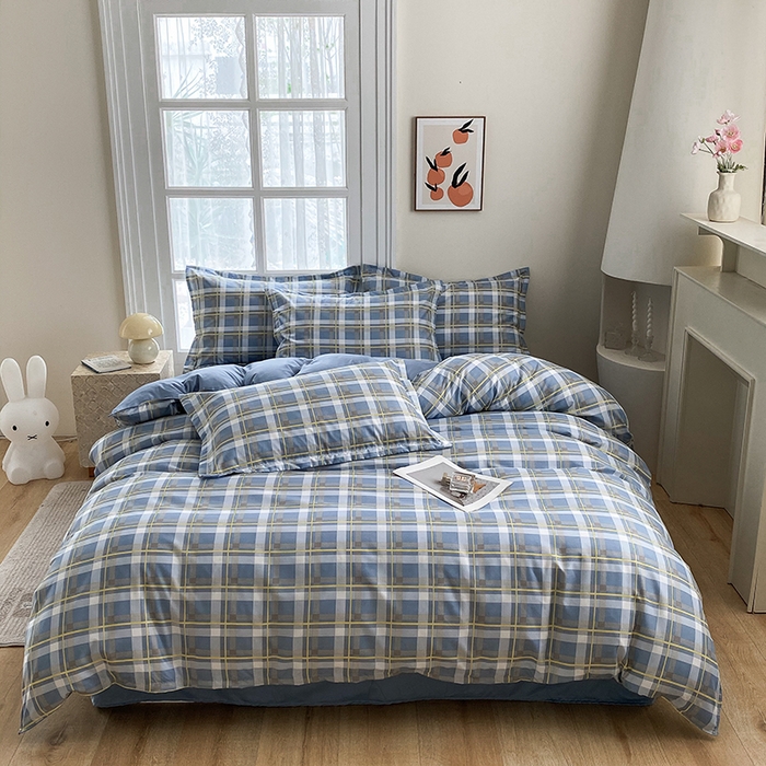 南通菲度家纺 2025新款高克重芦荟棉四件套第二批 贝拉蓝