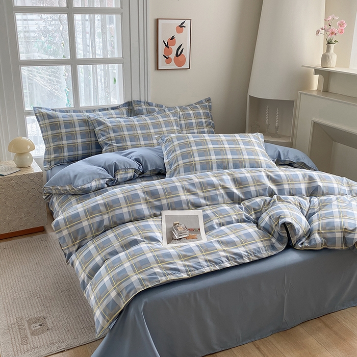 91家纺网 家纺一手货源 找家纺 南通菲度家纺 2025新款高克重芦荟棉四件套第二批 贝拉蓝