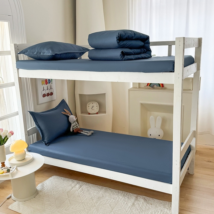 91家纺网 家纺一手货源 找家纺 南通菲度家纺 2025新款高克重芦荟棉四件套-宿舍第三批 宾利蓝