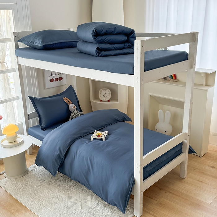 91家纺网 家纺一手货源 找家纺 南通菲度家纺 2025新款高克重芦荟棉四件套-宿舍第三批 宾利蓝