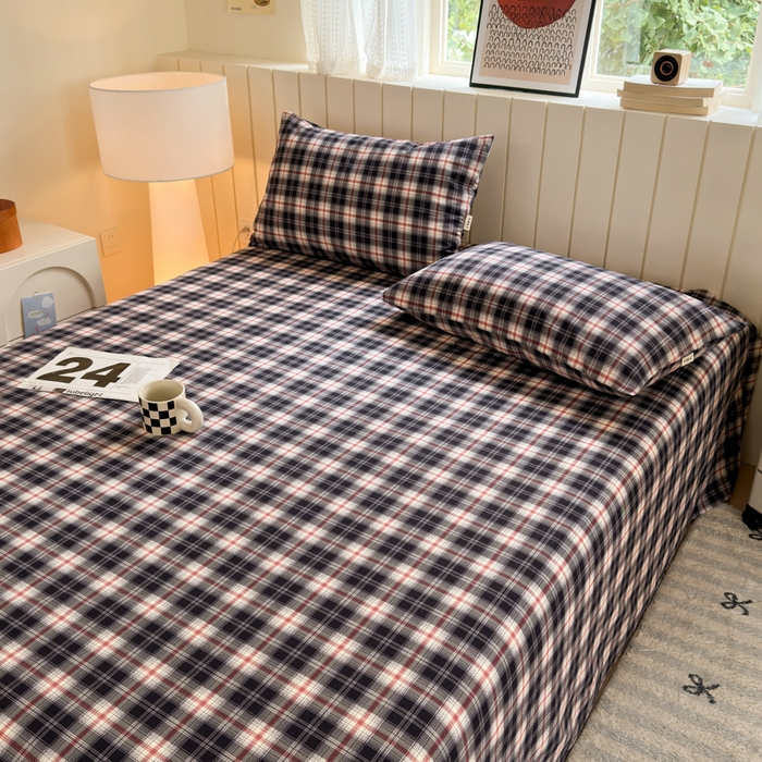 91家纺网 家纺一手货源 找家纺 如意朵 2025新款时尚印花全棉加厚磨毛床单 布朗妮