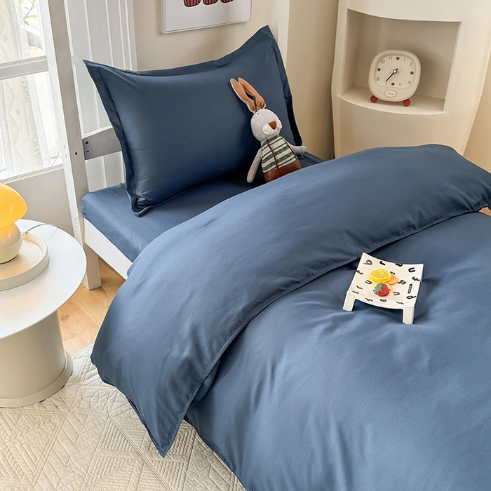 91家纺网 家纺一手货源 找家纺 南通菲度家纺 2025新款高克重芦荟棉四件套-宿舍第三批 宾利蓝