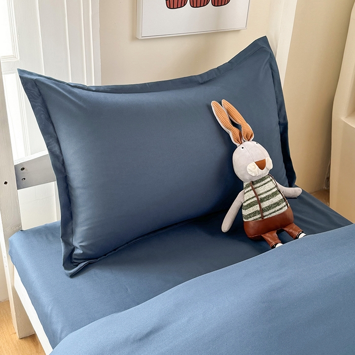 91家纺网 家纺一手货源 找家纺 南通菲度家纺 2025新款高克重芦荟棉四件套-宿舍第三批 宾利蓝