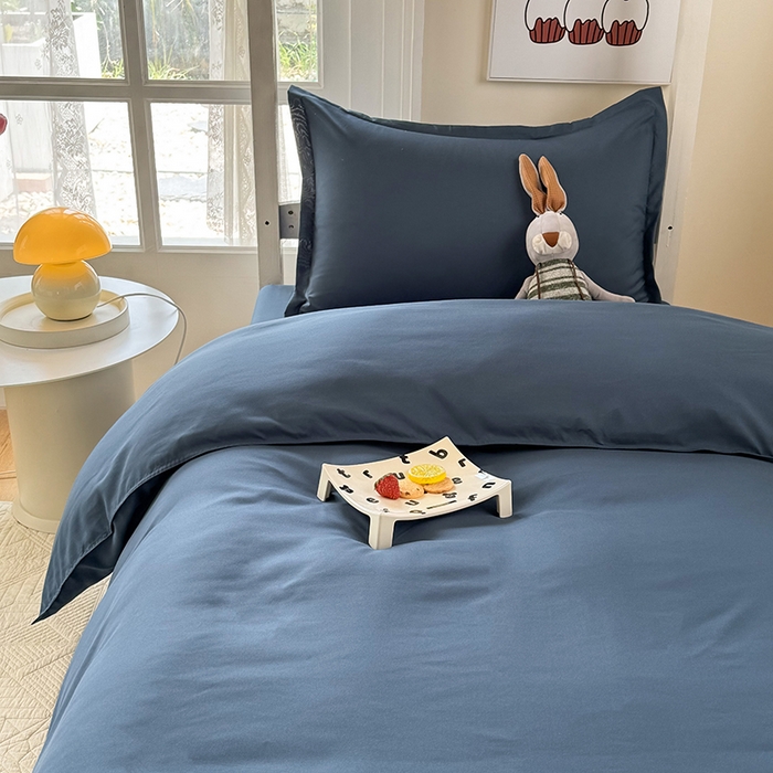 91家纺网 家纺一手货源 找家纺 南通菲度家纺 2025新款高克重芦荟棉四件套-宿舍第三批 宾利蓝