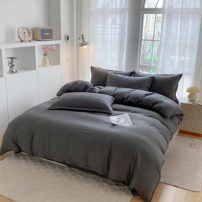 91家纺网 家纺一手货源 找家纺 南通菲度家纺 2025新款高克重芦荟棉四件套第二批 高级灰