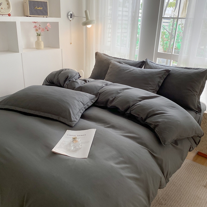 91家纺网 家纺一手货源 找家纺 南通菲度家纺 2025新款高克重芦荟棉四件套第二批 高级灰