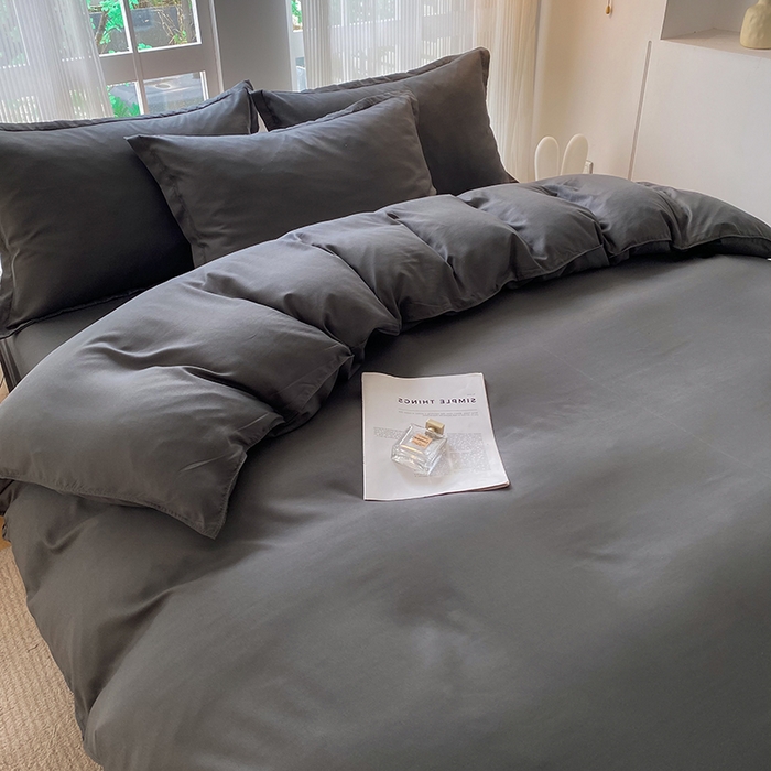 91家纺网 家纺一手货源 找家纺 南通菲度家纺 2025新款高克重芦荟棉四件套第二批 高级灰