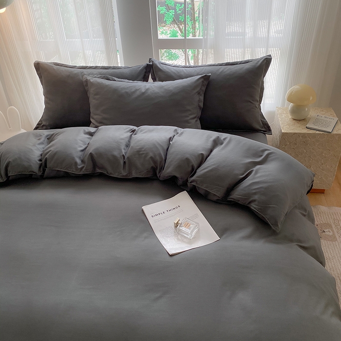 91家纺网 家纺一手货源 找家纺 南通菲度家纺 2025新款高克重芦荟棉四件套第二批 高级灰