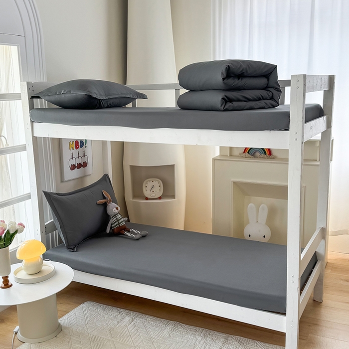 91家纺网 家纺一手货源 找家纺 南通菲度家纺 2025新款高克重芦荟棉四件套-宿舍第三批 高级灰