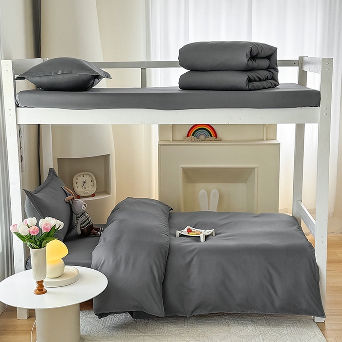 91家纺网 家纺一手货源 找家纺 南通菲度家纺 2025新款高克重芦荟棉四件套-宿舍第三批 高级灰