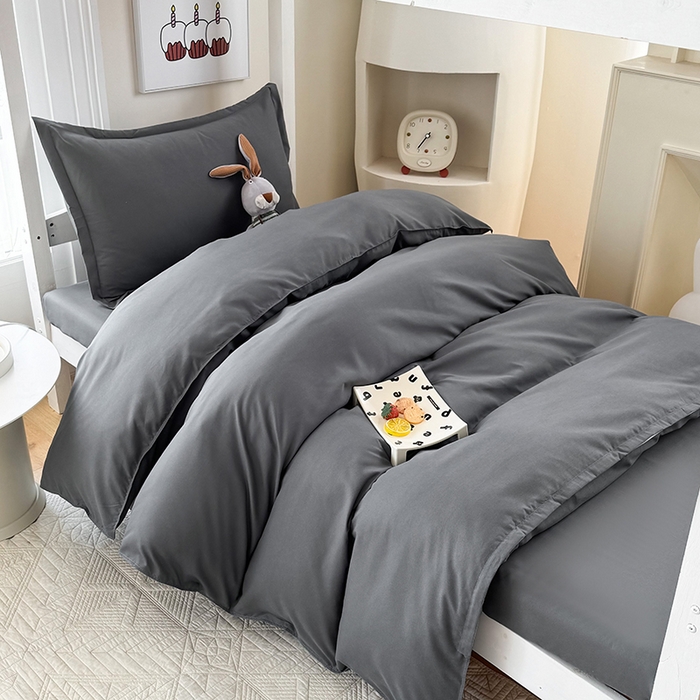 91家纺网 家纺一手货源 找家纺 南通菲度家纺 2025新款高克重芦荟棉四件套-宿舍第三批 高级灰