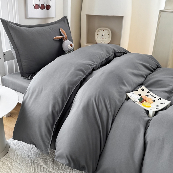 91家纺网 家纺一手货源 找家纺 南通菲度家纺 2025新款高克重芦荟棉四件套-宿舍第三批 高级灰