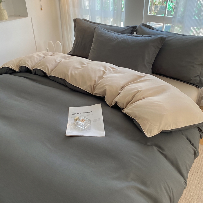 91家纺网 家纺一手货源 找家纺 南通菲度家纺 2025新款高克重芦荟棉四件套第二批 高级灰+卡其