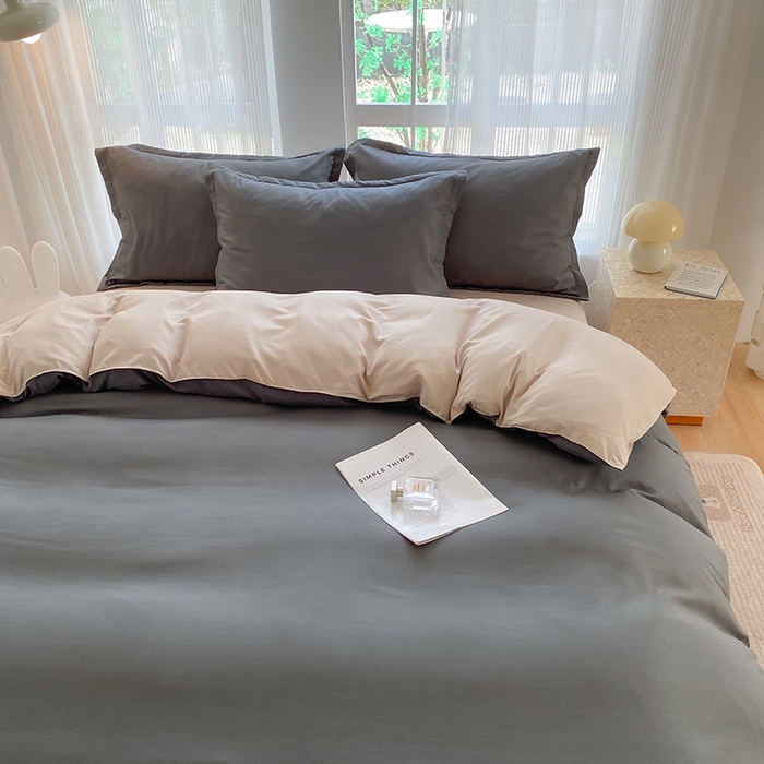 91家纺网 家纺一手货源 找家纺 南通菲度家纺 2025新款高克重芦荟棉四件套第二批 高级灰+卡其