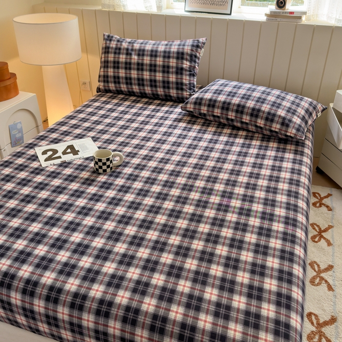 91家纺网 家纺一手货源 找家纺 如意朵 2025新款时尚印花全棉加厚磨毛床笠 布朗妮