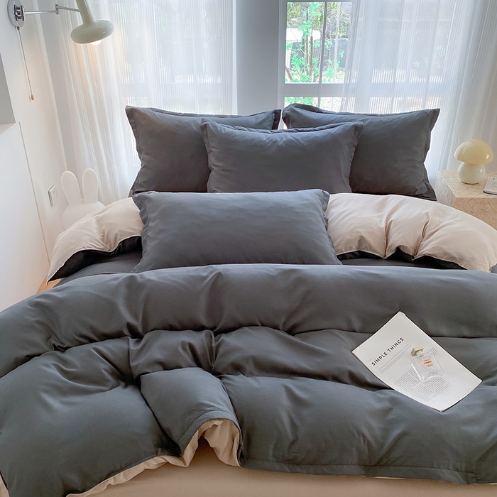 91家纺网 家纺一手货源 找家纺 南通菲度家纺 2025新款高克重芦荟棉四件套第二批 高级灰+卡其