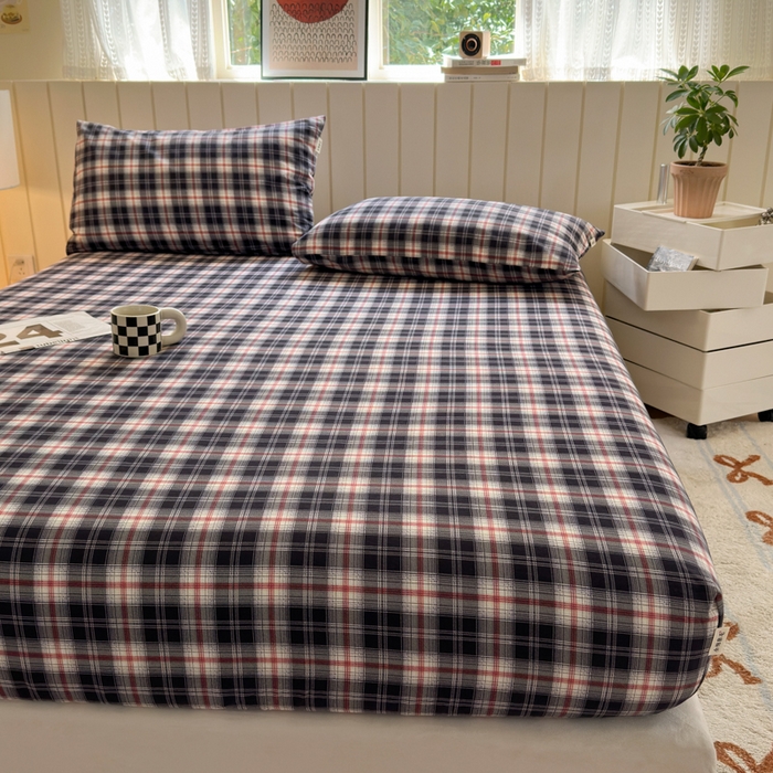 91家纺网 家纺一手货源 找家纺 如意朵 2025新款时尚印花全棉加厚磨毛床笠 布朗妮