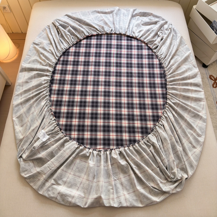 91家纺网 家纺一手货源 找家纺 如意朵 2025新款时尚印花全棉加厚磨毛床笠 布朗妮