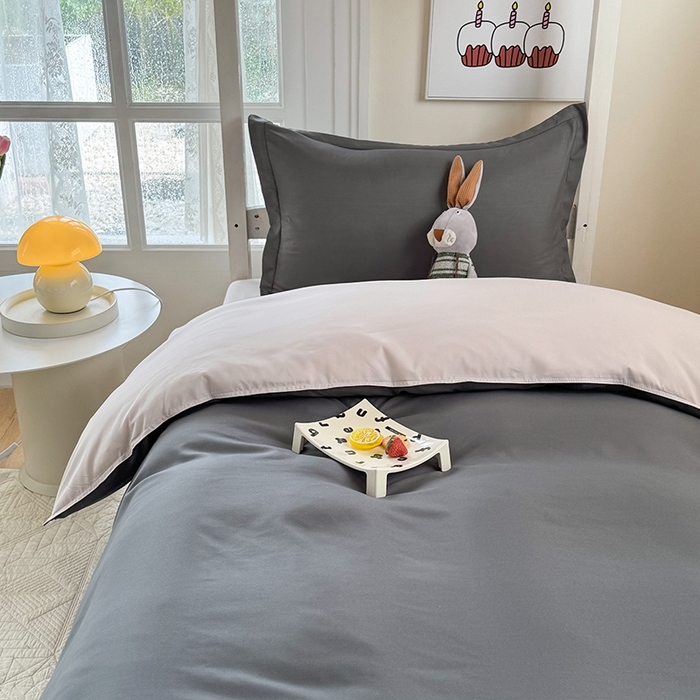 91家纺网 家纺一手货源 找家纺 南通菲度家纺 2025新款高克重芦荟棉四件套-宿舍第三批 高级灰-卡其