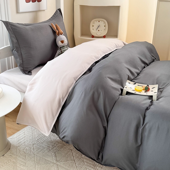 91家纺网 家纺一手货源 找家纺 南通菲度家纺 2025新款高克重芦荟棉四件套-宿舍第三批 高级灰-卡其