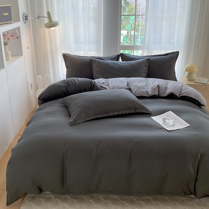 91家纺网 家纺一手货源 找家纺 南通菲度家纺 2025新款高克重芦荟棉四件套第二批 高级灰+银灰