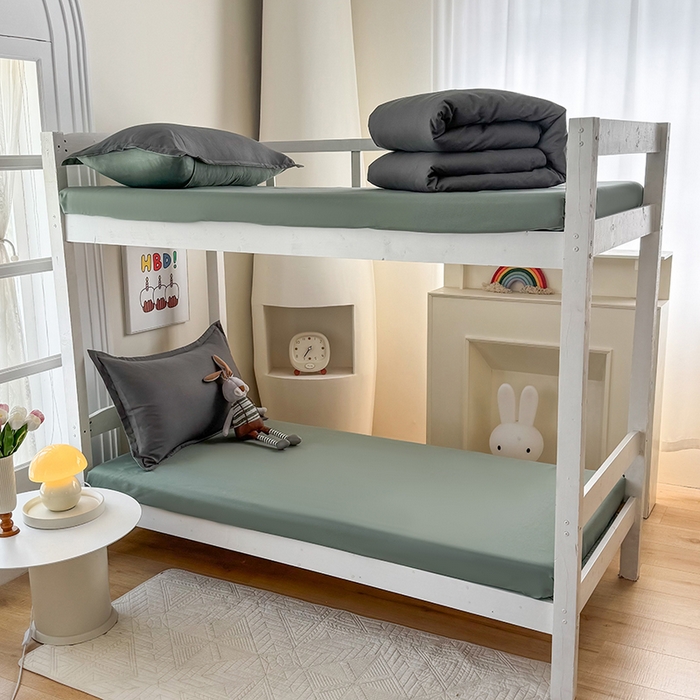 91家纺网 家纺一手货源 找家纺 南通菲度家纺 2025新款高克重芦荟棉四件套-宿舍第三批 高级灰-墨绿