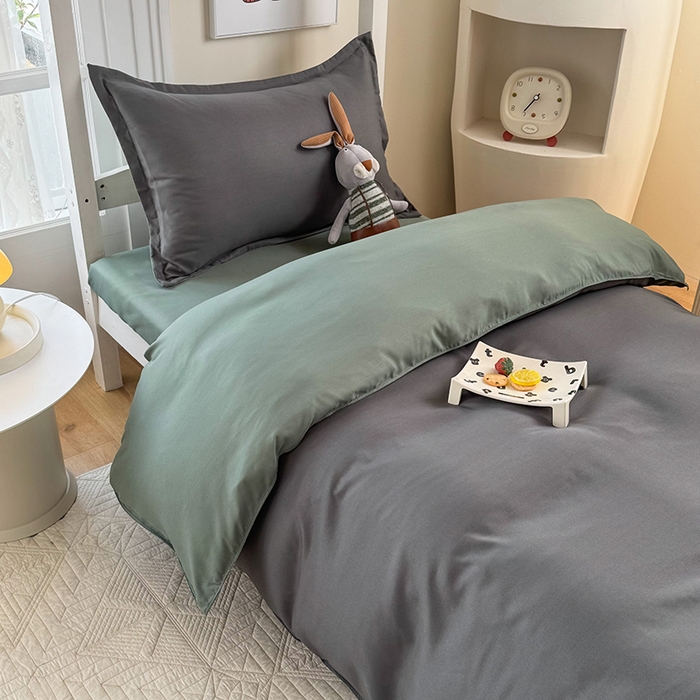 91家纺网 家纺一手货源 找家纺 南通菲度家纺 2025新款高克重芦荟棉四件套-宿舍第三批 高级灰-墨绿