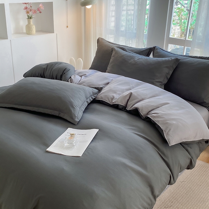 91家纺网 家纺一手货源 找家纺 南通菲度家纺 2025新款高克重芦荟棉四件套第二批 高级灰+银灰