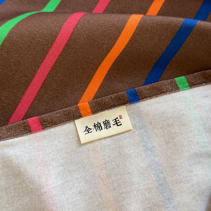 91家纺网 家纺一手货源 找家纺 如意朵 2025新款时尚印花全棉加厚磨毛床单 多彩-咖