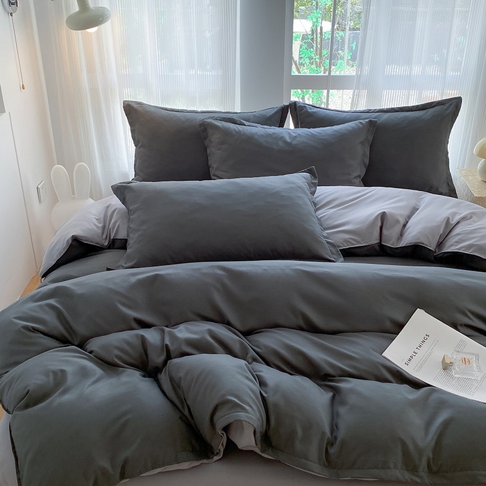 91家纺网 家纺一手货源 找家纺 南通菲度家纺 2025新款高克重芦荟棉四件套第二批 高级灰+银灰