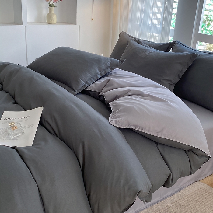 91家纺网 家纺一手货源 找家纺 南通菲度家纺 2025新款高克重芦荟棉四件套第二批 高级灰+银灰