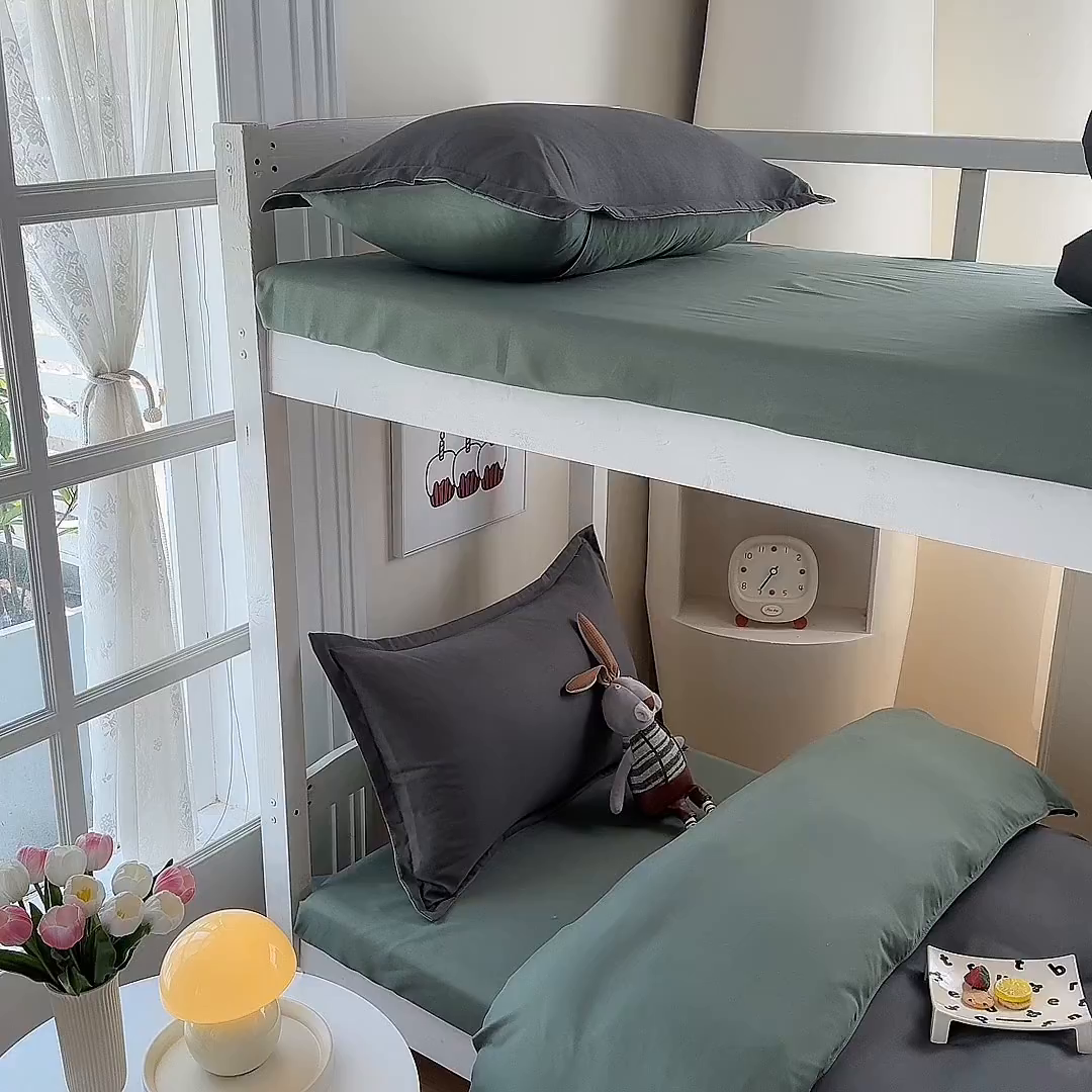 91家纺网 家纺一手货源 找家纺 南通菲度家纺 2025新款高克重芦荟棉四件套-宿舍第三批 高级灰-墨绿