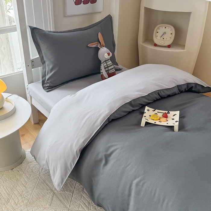 91家纺网 家纺一手货源 找家纺 南通菲度家纺 2025新款高克重芦荟棉四件套-宿舍第三批 高级灰-银灰