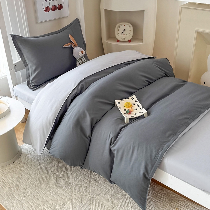91家纺网 家纺一手货源 找家纺 南通菲度家纺 2025新款高克重芦荟棉四件套-宿舍第三批 高级灰-银灰